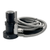 Qidu DTS200C wired contact tool setter featuring a 20 mm tungsten carbide pad, black cylindrical housing, round mounting base and pneumatic air nozzle.
