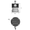 DRP40-P2 technical drawing showing the 40 mm probe body diameter and 86 mm radio receiver diameter. DRP40-P2 technical drawing showing the 40 mm probe body diameter and 86 mm radio receiver diameter.