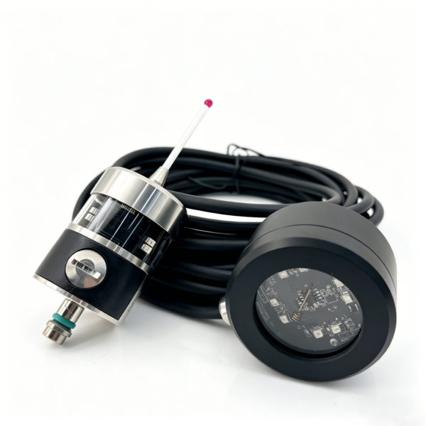 DRP40-C radio CNC touch probe specification chart showing 2.4 GHz frequency hopping, 8 m operating range, repeatability, battery life and IP68 rating. DRP40-C radio CNC touch probe specification chart showing 2.4 GHz frequency hopping, 8 m operating range, repeatability, battery life and IP68 rating.