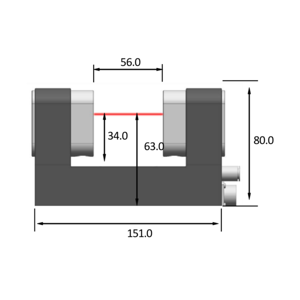 DNC56 Laser Tool Setter Mechanical Dimensions and Beam Height DNC56 Laser Tool Setter Mechanical Dimensions and Beam Height